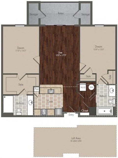 Floorplan C1 - Kimbell at Prairie Crossing, Farmers Branch, Texas
